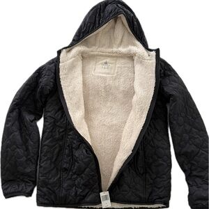 Disney Parks Mickey Mouse Quilted Sherpa Lined Hooded Jacket | Women’s Small